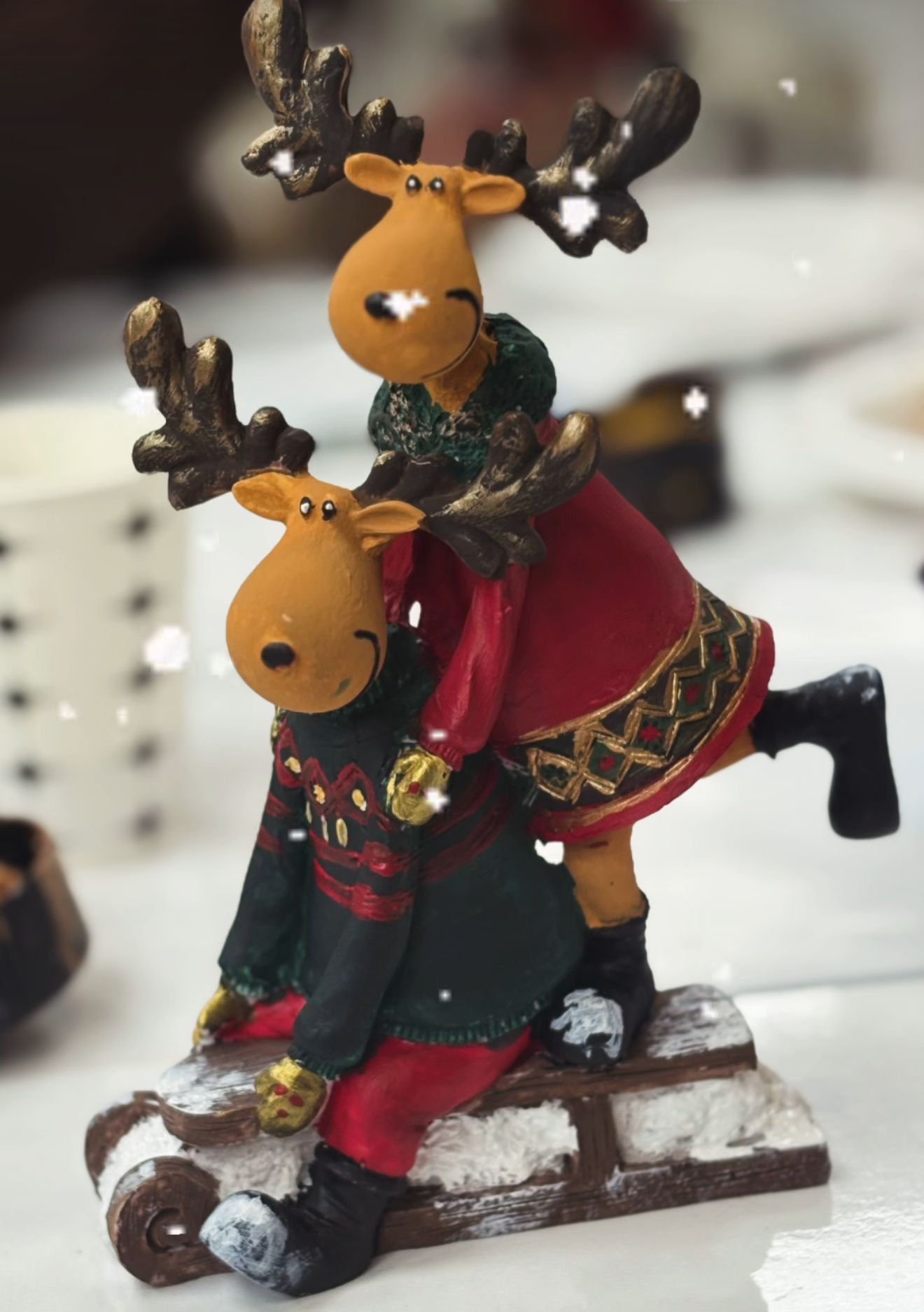 ham polyester boyanabilir obje yılbaşı geyikleri